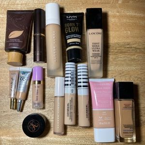 Lot of makeup foundation concealer dipbrow